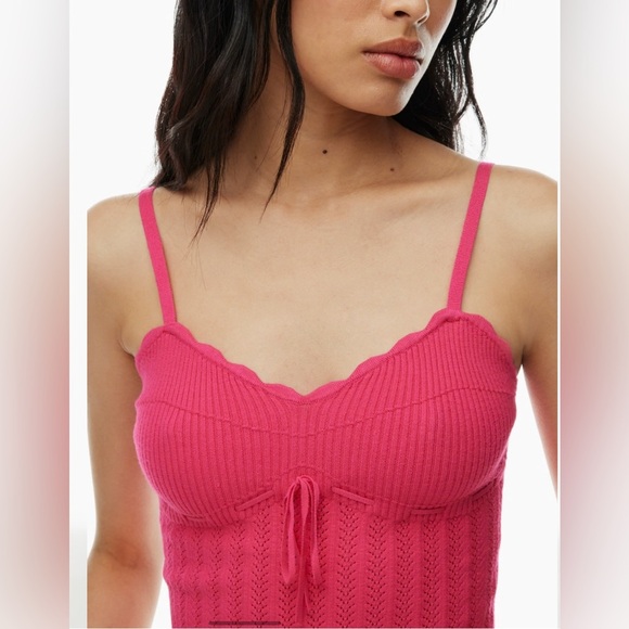 NWT Aritzia Wilfred Soloist Top Size Small Bright Rose Sweetheart knit top - Picture 6 of 13